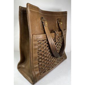 Bonnie Cashin for Meyers Vintage Brown Lattice Leather Hand Carry Tote - Rare